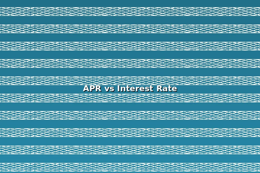 APR vs Interest Rate concept with calculator and documents